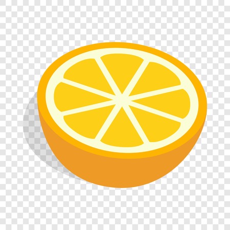 Half of orange isometric iconのイラスト素材