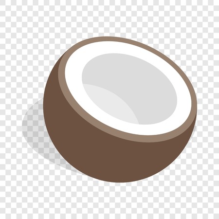 Half of coconut isometric iconのイラスト素材
