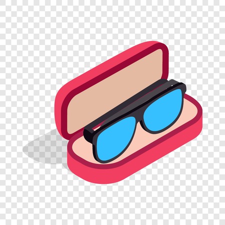 Glasses in box isometric iconのイラスト素材