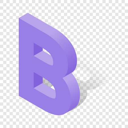 B letter in isometric 3d style with shadowのイラスト素材