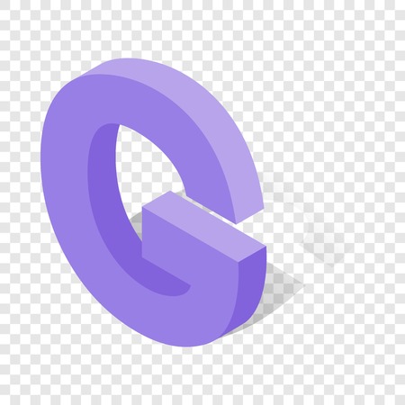 G letter in isometric 3d style with shadowのイラスト素材