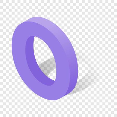 O letter in isometric 3d style with shadowのイラスト素材