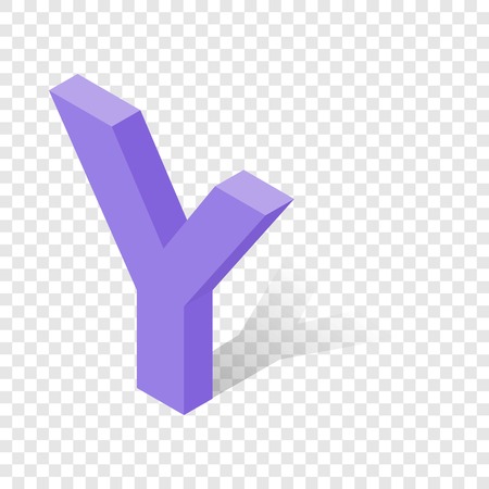 Y letter in isometric 3d style with shadowのイラスト素材
