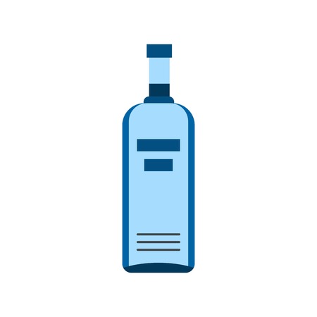 Bottle of vodka icon, flat styleのイラスト素材