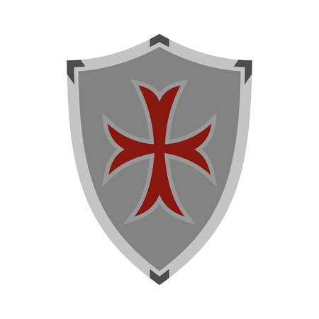 Protective shield icon, flat styleのイラスト素材