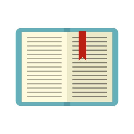 Open tutorial with bookmark icon, flat styleのイラスト素材