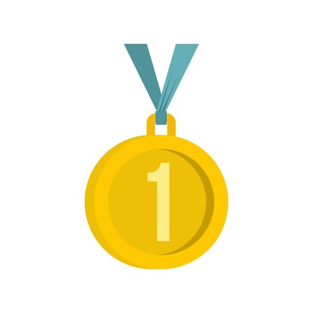Medal for first place icon, flat styleのイラスト素材