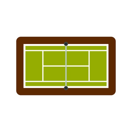 Tennis court icon, flat styleのイラスト素材