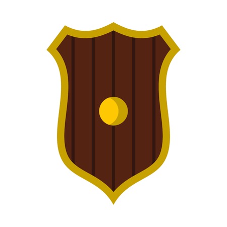 Protective shield icon, flat styleのイラスト素材