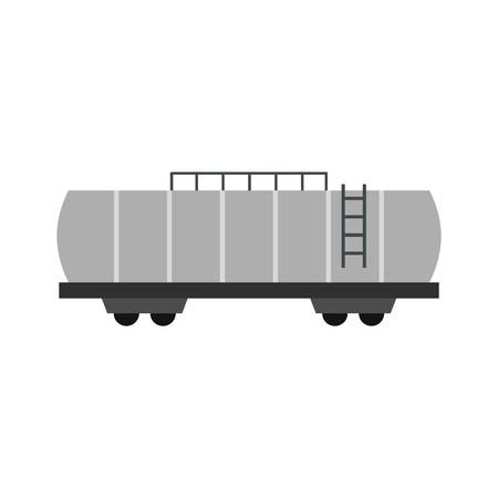 Oil railway tank icon, flat styleのイラスト素材