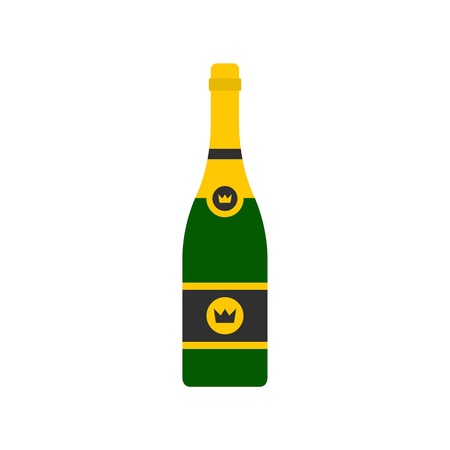 Champagne icon, flat styleのイラスト素材