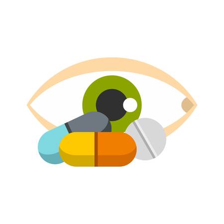 Eye icon, flat styleのイラスト素材