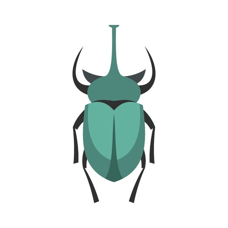Big beetle icon, flat styleのイラスト素材