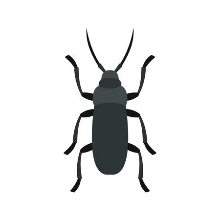 Gray bug icon, flat styleのイラスト素材