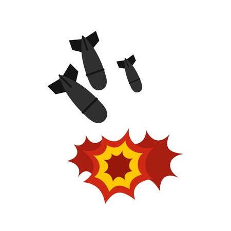 Bomb icon, flat styleのイラスト素材