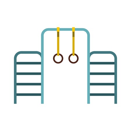 Gymnastics rings and ladder icon, flat styleのイラスト素材