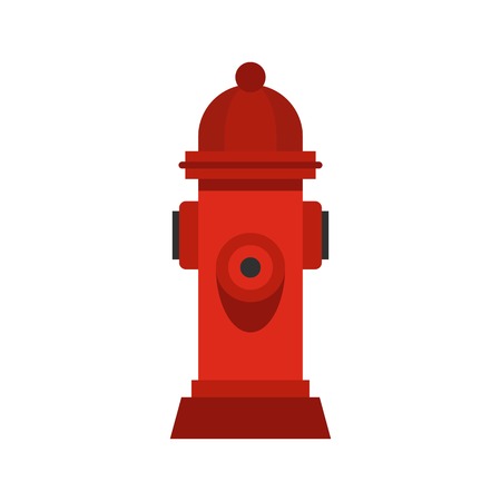 Red fire hydrant icon, flat styleのイラスト素材