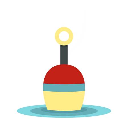 Red and white bobber icon, flat styleのイラスト素材