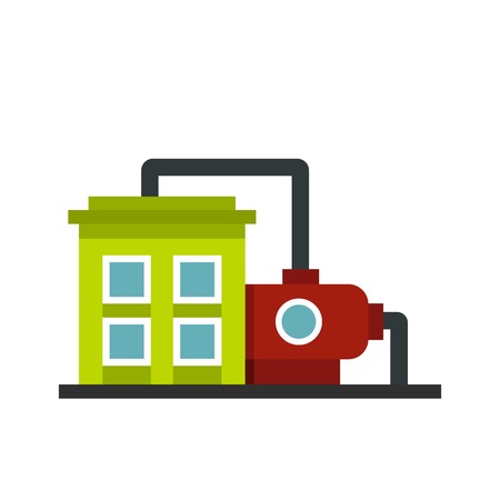 Factory building icon, flat styleのイラスト素材