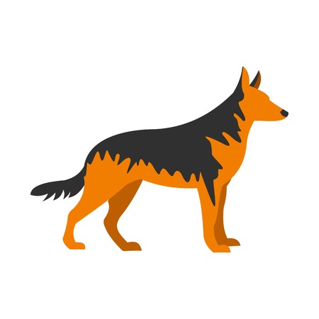 German Shepherd dog icon, flat styleのイラスト素材
