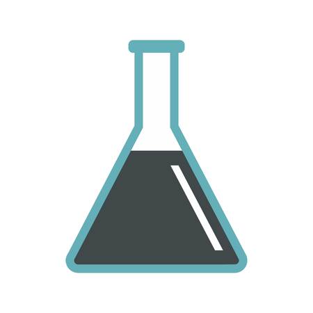 Conical flask test tube with oil icon, flat styleのイラスト素材