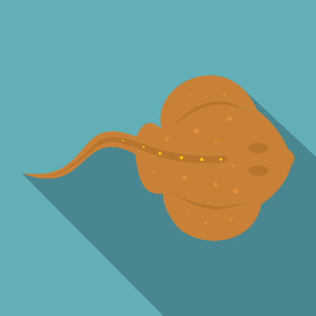 Cramp fish icon, flat styleのイラスト素材