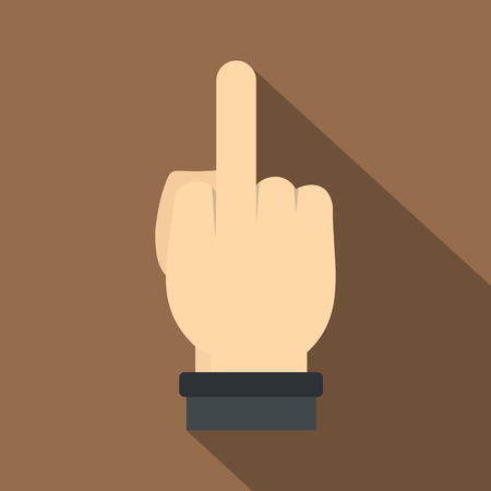 Human hand gesturing with middle finger iconのイラスト素材