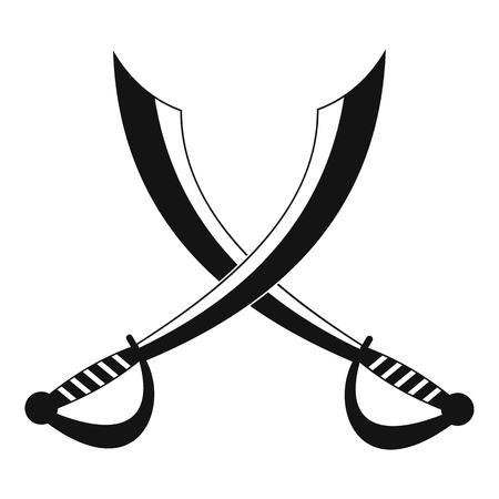 Crossed sabers icon, simple styleのイラスト素材