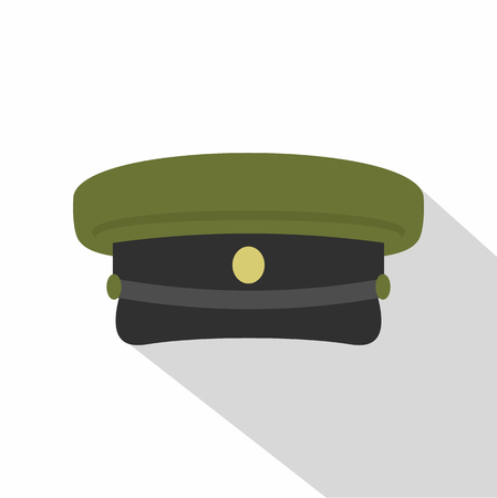 Military hat icon, flat styleのイラスト素材