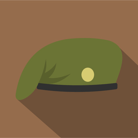 Military cap icon, flat styleのイラスト素材