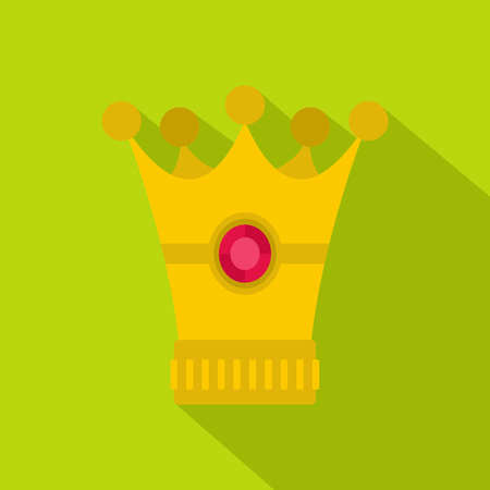 Medieval crown icon, flat styleのイラスト素材