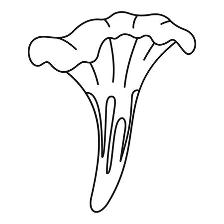 Chanterelle icon, outline styleのイラスト素材