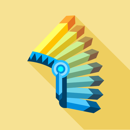 Indian hat icon, flat styleのイラスト素材