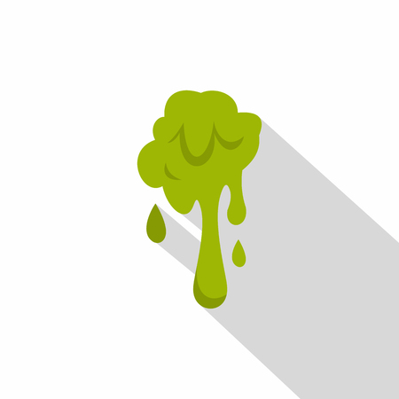 Green slime spot icon, flat styleのイラスト素材