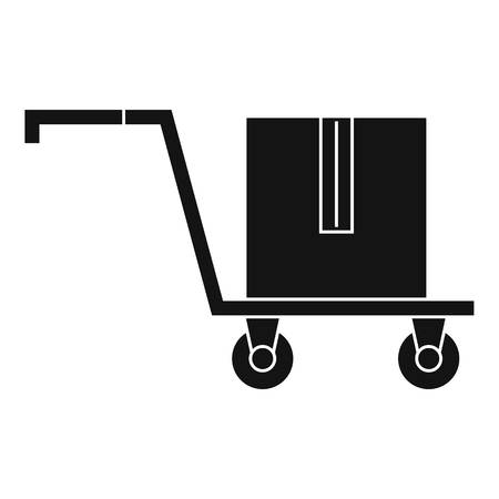 Delivery cart with box icon, simple styleのイラスト素材