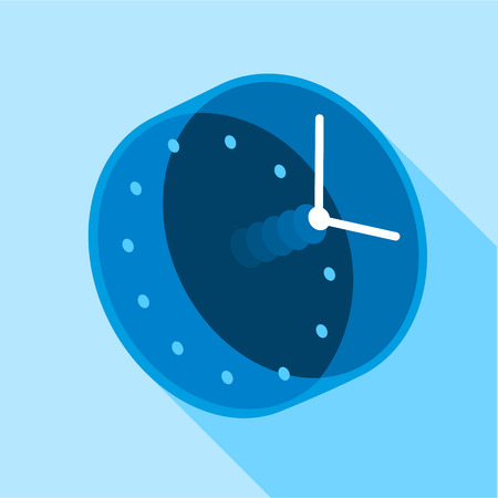 Blue modern clock icon. Flat illustration of blue modern clock vector icon for web