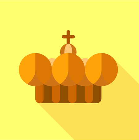Crown pope icon. Flat illustration of crown pope vector icon for webのイラスト素材