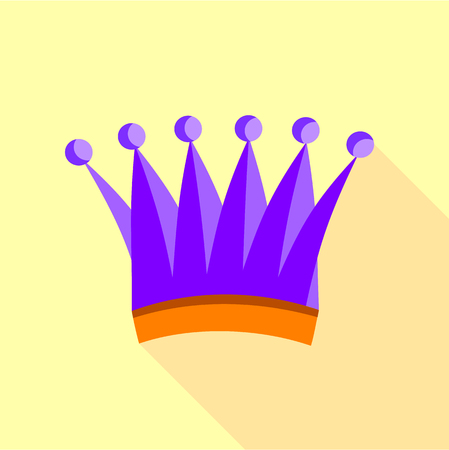 Violet queen crown icon. Flat illustration of violet queen crown vector icon for webのイラスト素材