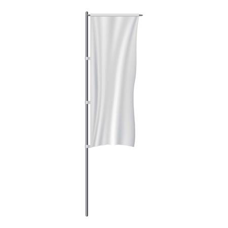 White panel flag mockup. Realistic illustration of white panel flag vector mockup for webのイラスト素材