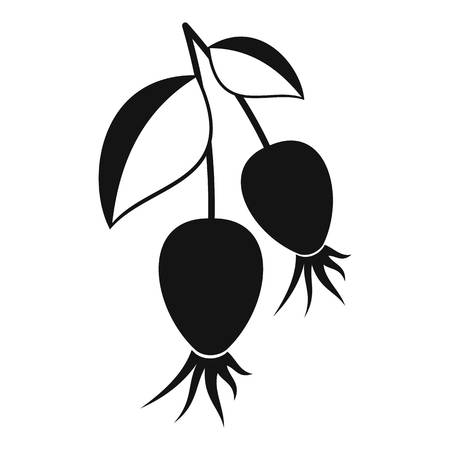 Dogrose berries branch icon, simple styleのイラスト素材