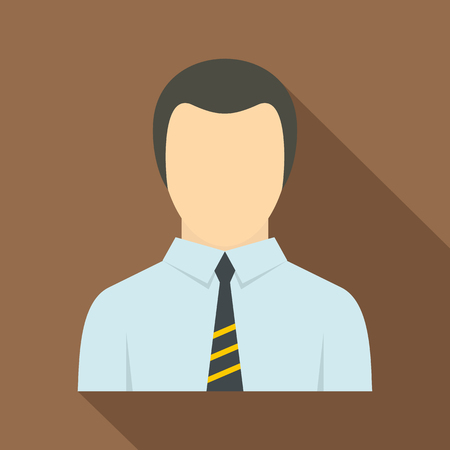 Man in business suit as user icon, flat styleのイラスト素材