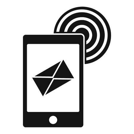 Mobile mail sign icon, simple style.のイラスト素材