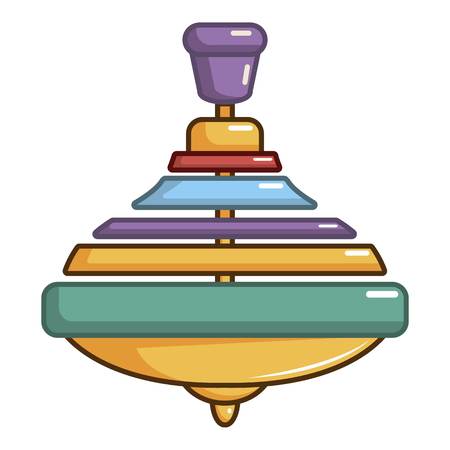 Colorful spinning top icon, cartoon styleのイラスト素材