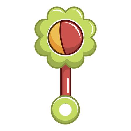 Colorful baby rattle icon, cartoon styleのイラスト素材