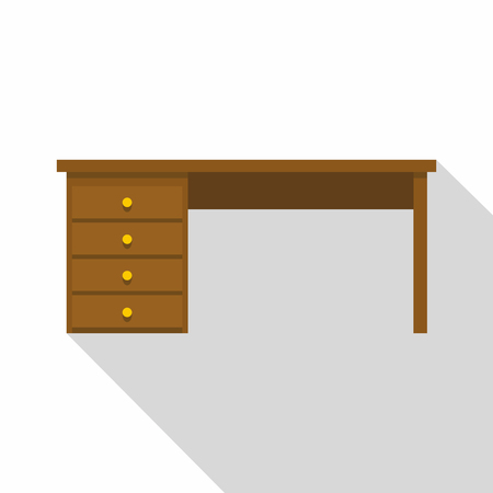 Vecteur De Wooden Office Desk Icon Flat Id 75299773 Image Wooden Office Desk Icon Flat