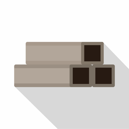 Square metal tubes icon, flat styleのイラスト素材