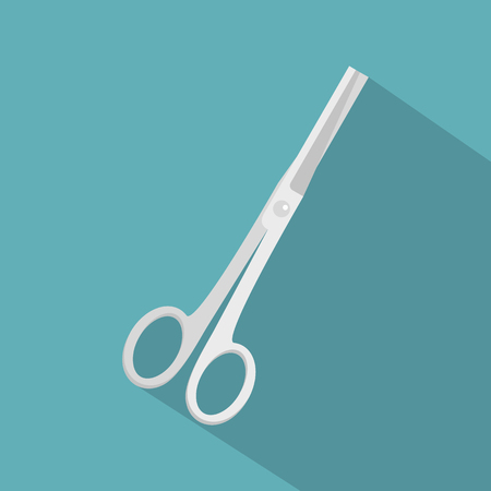 Stainless scissors icon, flat styleのイラスト素材