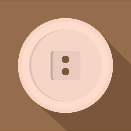 White sewing button icon, flat styleのイラスト素材
