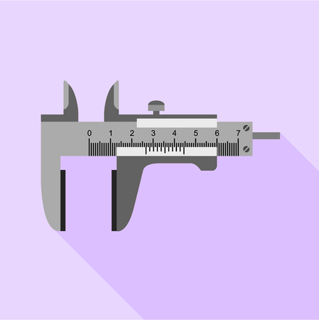 Steel calipers icon, flat styleのイラスト素材