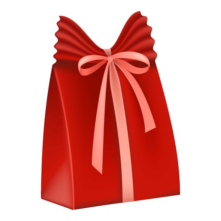 Red gift box icon, flat styleのイラスト素材